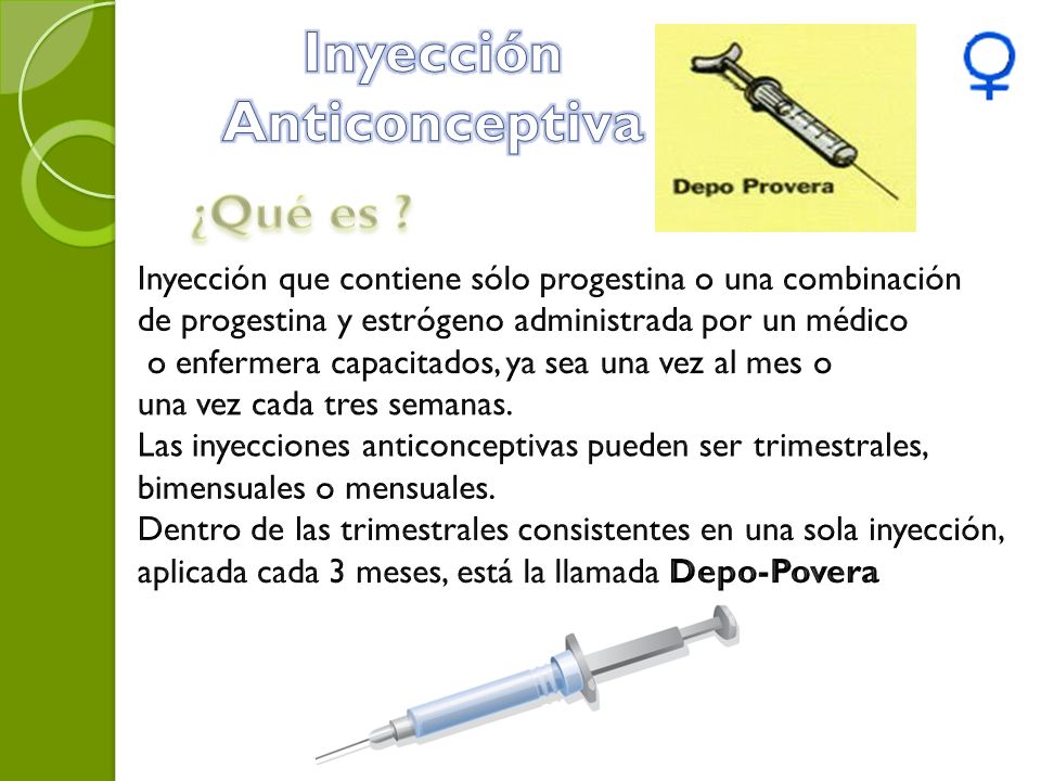 donde se ponen las inyecciones anticonceptivas